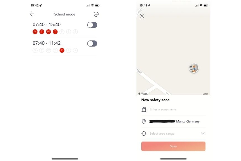 Настройка режима “Школа” в приложении.